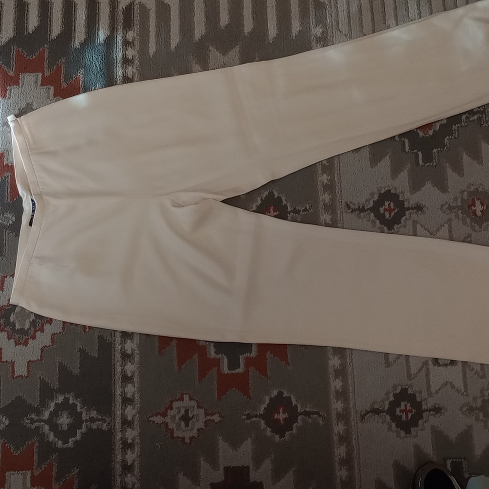 Lafayette 148 GORGEOUS ivory white dress pants 14 PLUS SILK